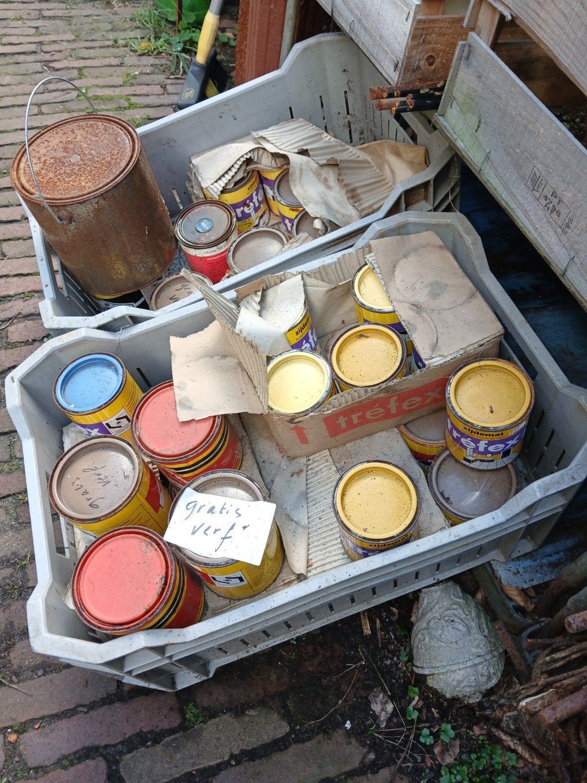 Diverse blikken verf - Gratis af te halen, Doe-het-zelf en Verbouw, Verf, Beits en Lak, Ophalen, Gebruikt, Overige kleuren, Verf