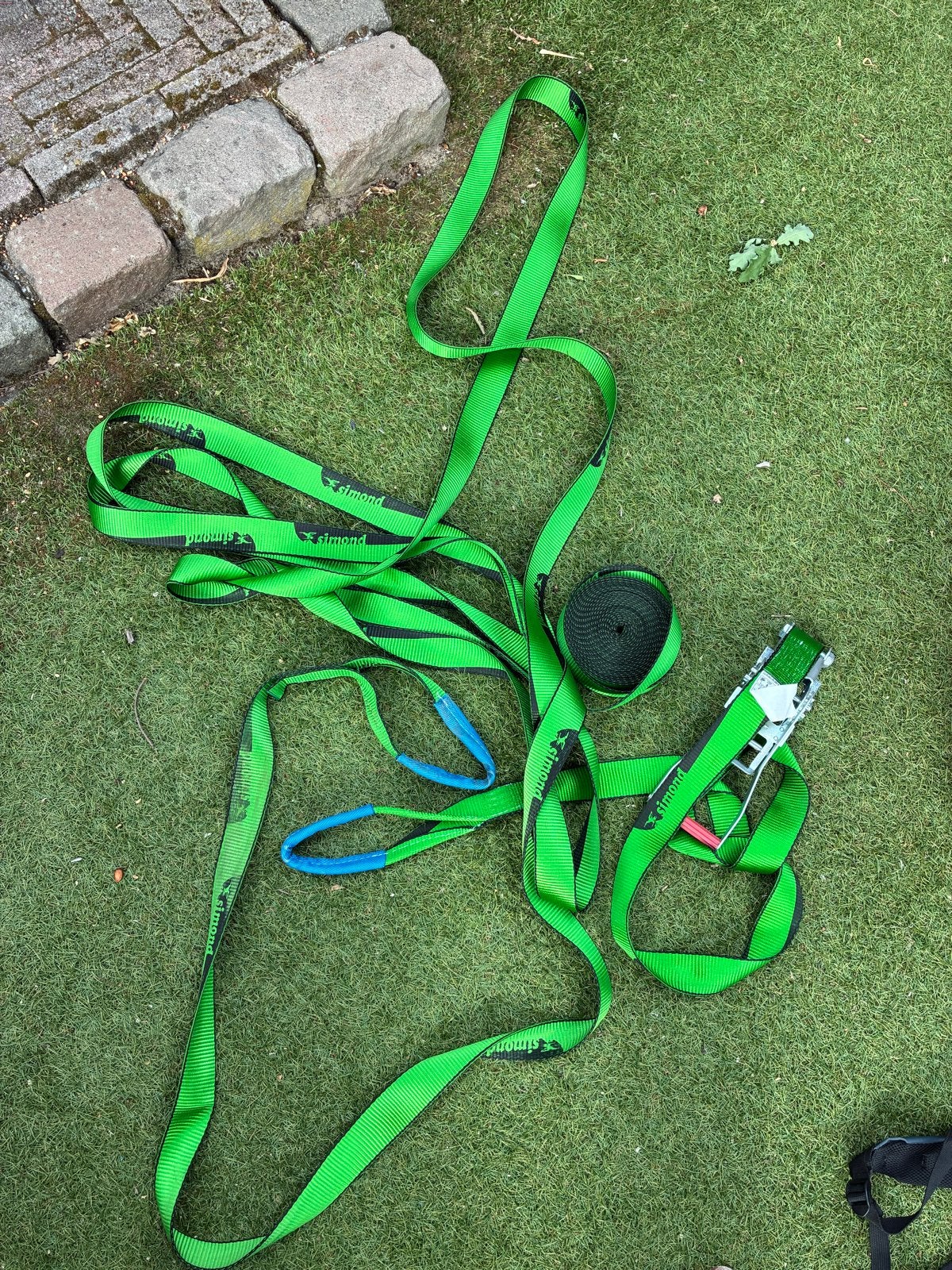 Simond Slackline Kit - 15m Slackline met Ratel, Ophalen, Zo goed als nieuw, Klimsport-accessoire