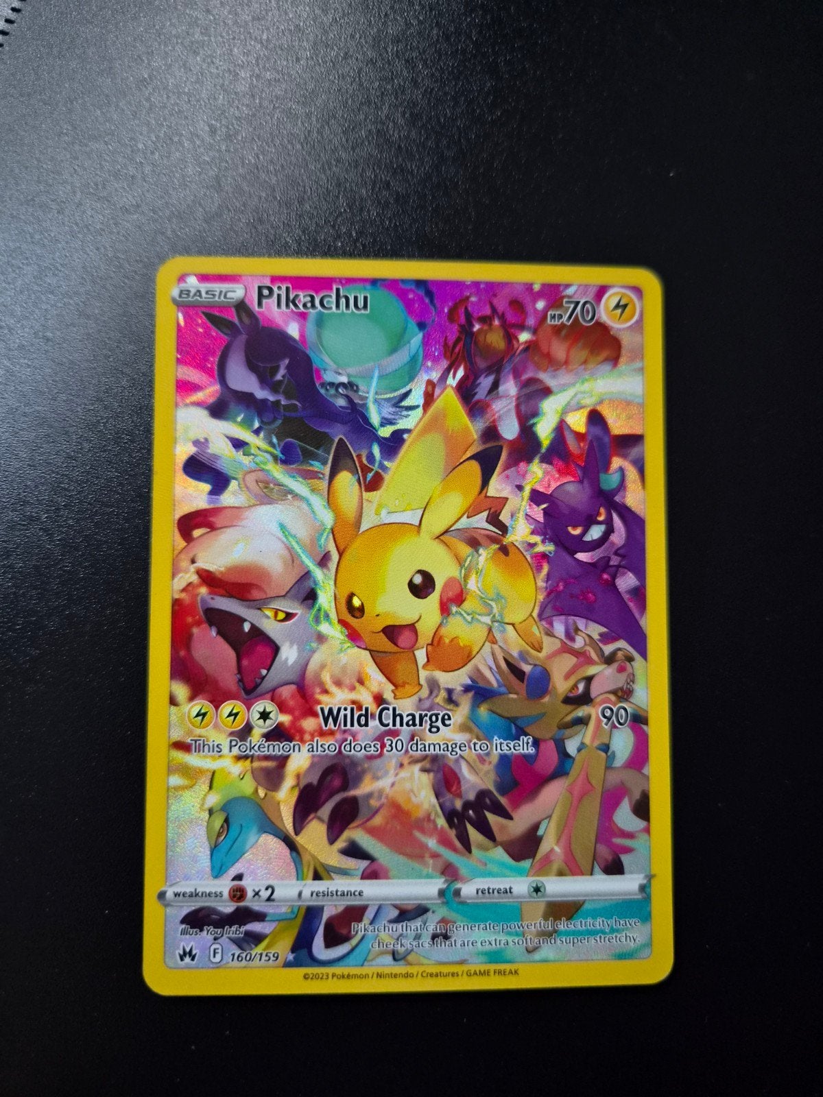 Pikachu 160 Pokemon Crown Zenith Secret Rare, Ophalen of Verzenden, Zo goed als nieuw, Booster, Foil