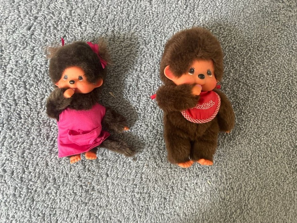 Monchhichi aapjes - set van 2, Ophalen, Overige merken, Overige karakters, Zo goed als nieuw