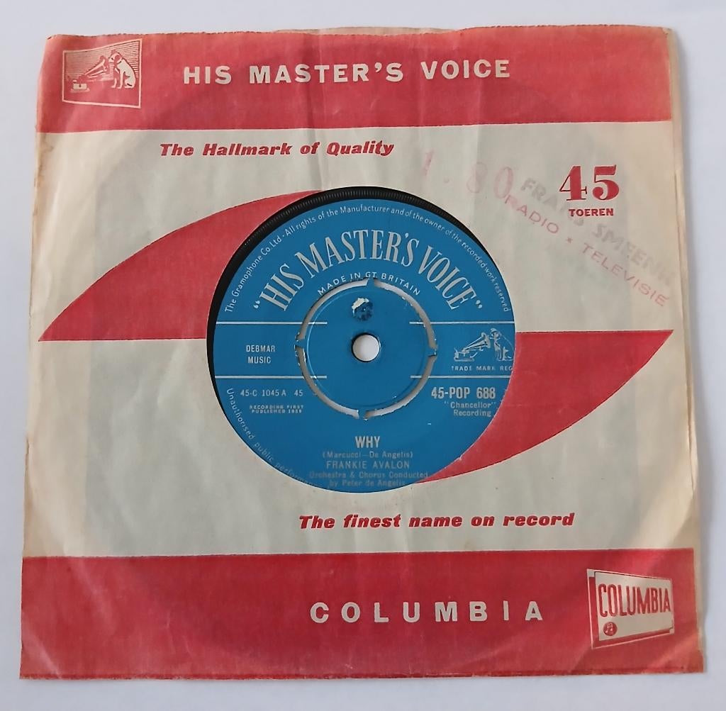 Frankie Avalon - Why, Ophalen of Verzenden, Gebruikt, Pop, Single