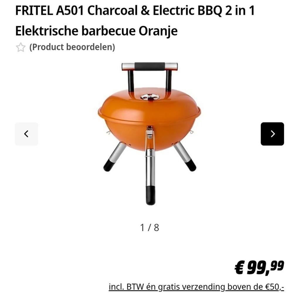 Fritel WK bbq - oranje, Ophalen, Nieuw, Fritel
