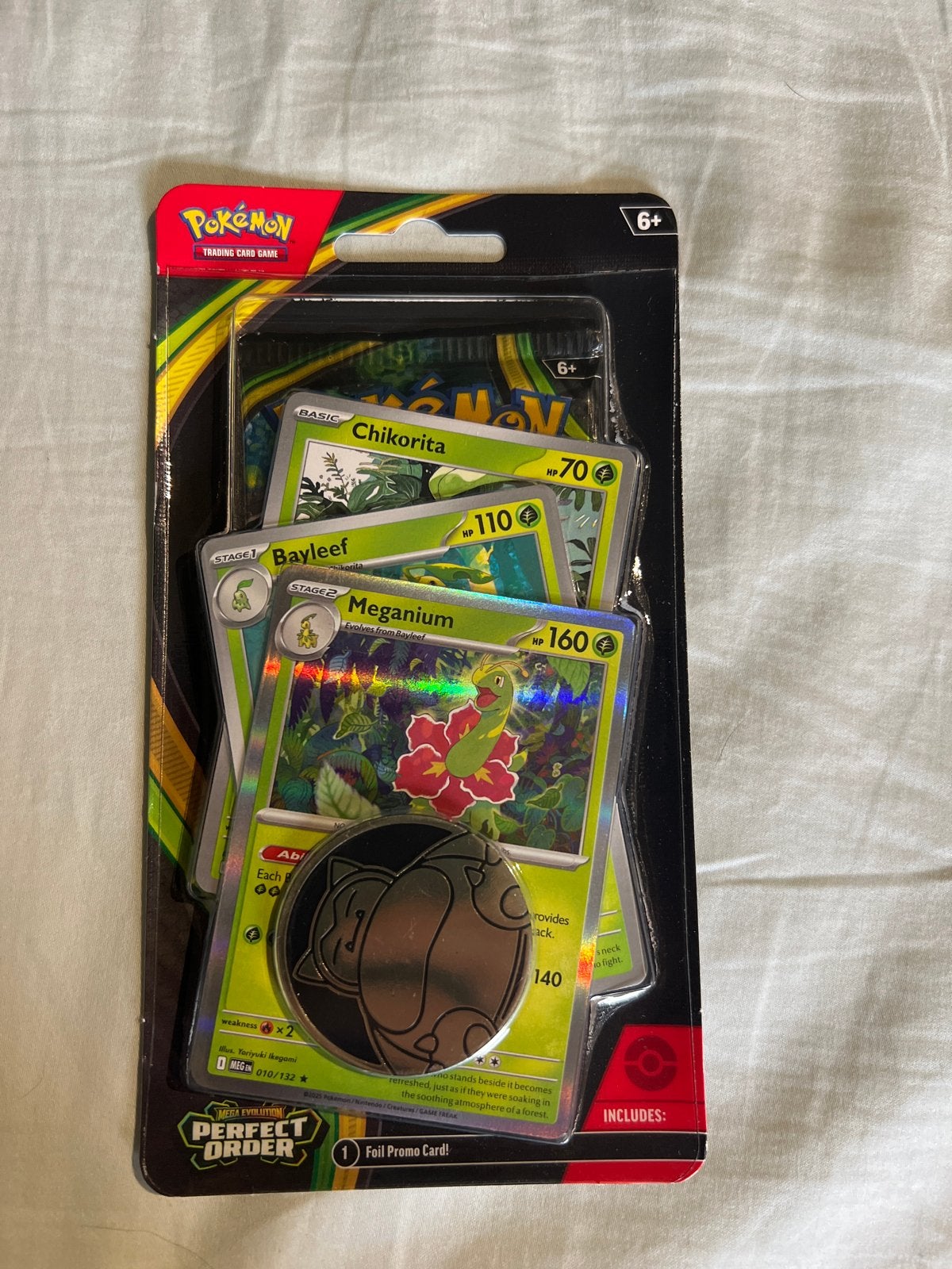 Pokémon Perfect Order checklane met Meganium Promo, Ophalen of Verzenden, Nieuw, Overige typen, Foil