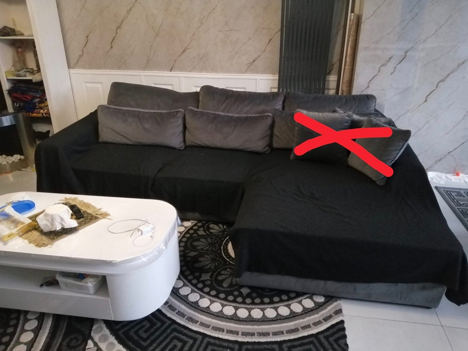 Comfortabele hoekbank met nieuwe vulling, Ophalen, 250 tot 300 cm, Gebruikt, Hoekbank