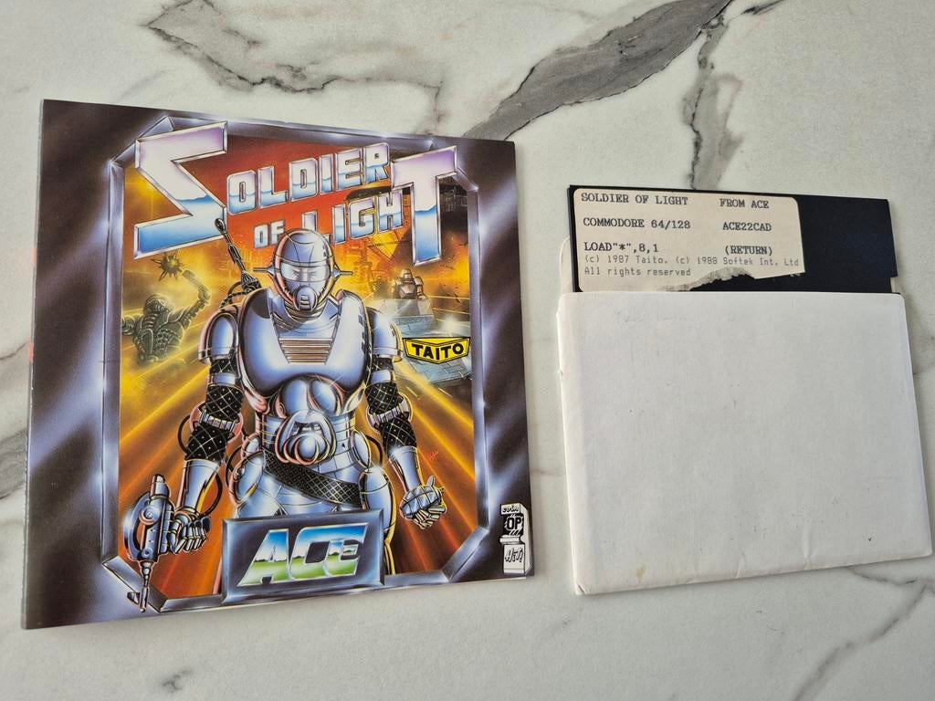 Commodore 64 (C64) Disk Spel: Soldier of Light - Compleet, Spelcomputers en Games, Games | Overige, Gebruikt, Shooter, 1 speler