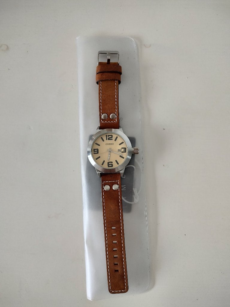 Oozoo horloge, Overige merken, Leer, Staal, Polshorloge
