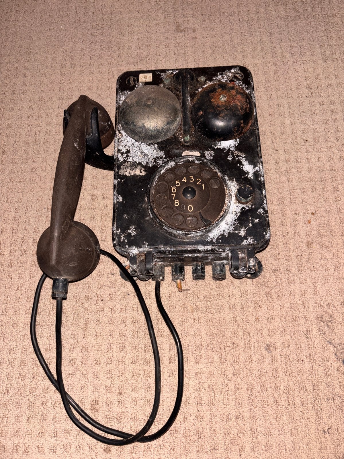 Antieke PTT wandtelefoon met draaischijf, Ophalen of Verzenden