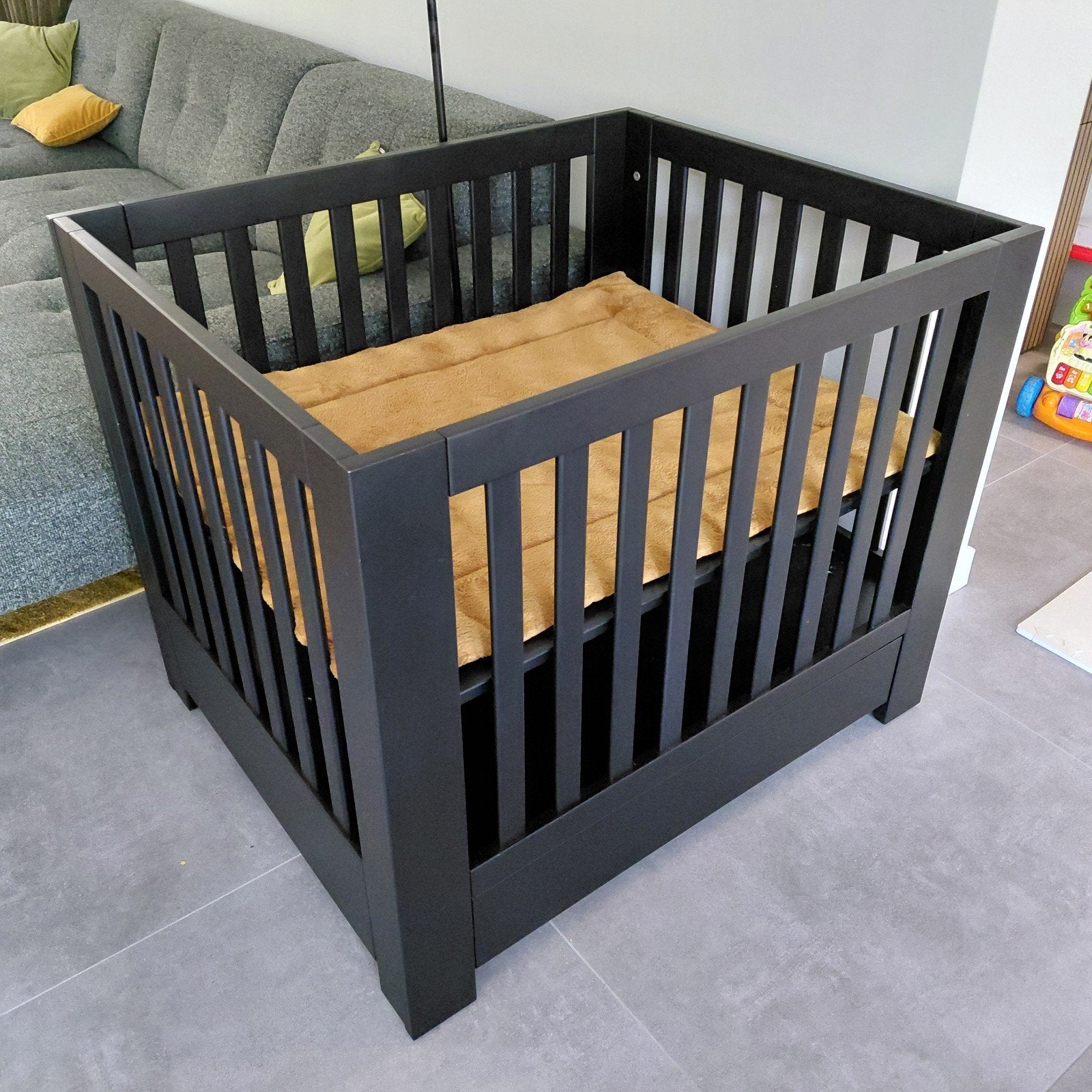 Box Kidsmill Alaska met Lade Zwart 105x85cm, Kinderen en Baby's, Boxen, Ophalen, Gebruikt, Rechthoekig, Lade