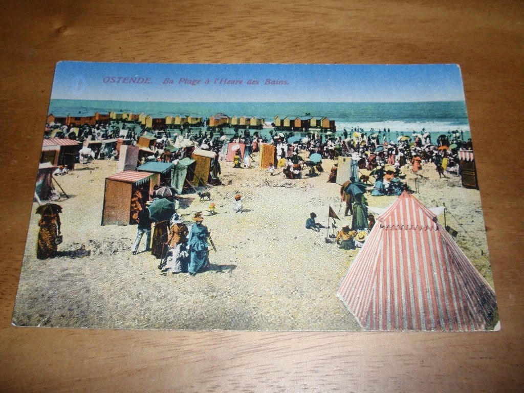 ( Gebreken ) Feldpost Oostende Strandleven Belgie, Verzenden, Voor 1920, Gelopen, West-Vlaanderen