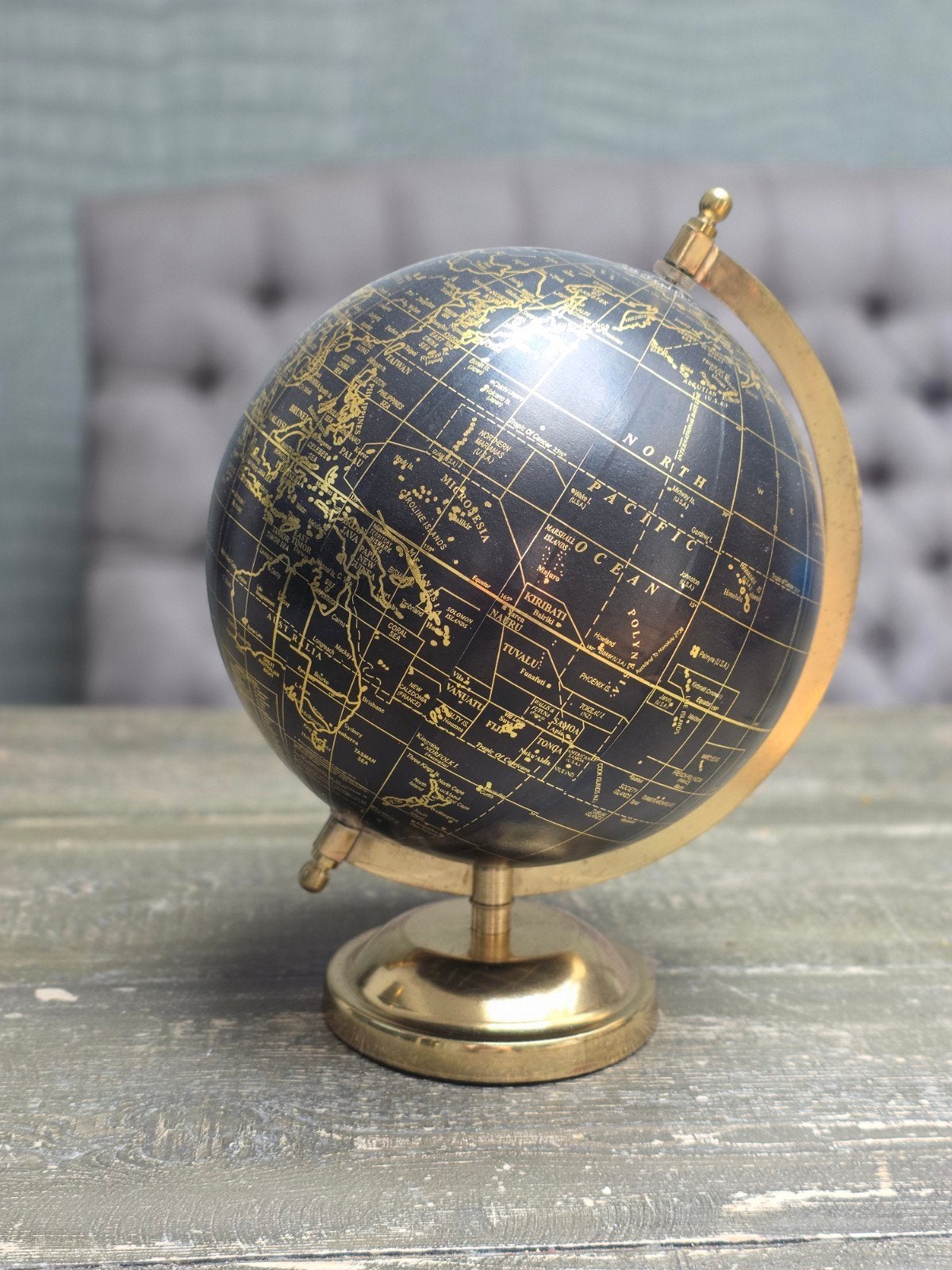 Decoratieve Wereldbol Zwart Goud, Huis en Inrichting, Woonaccessoires | Wereldbollen, Ophalen, Zo goed als nieuw