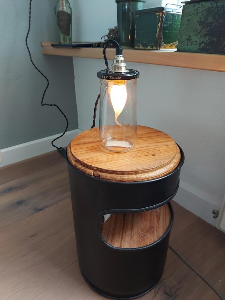 Kesbeke lamp, Ophalen of Verzenden, Zo goed als nieuw, Glas, Minder dan 50 cm