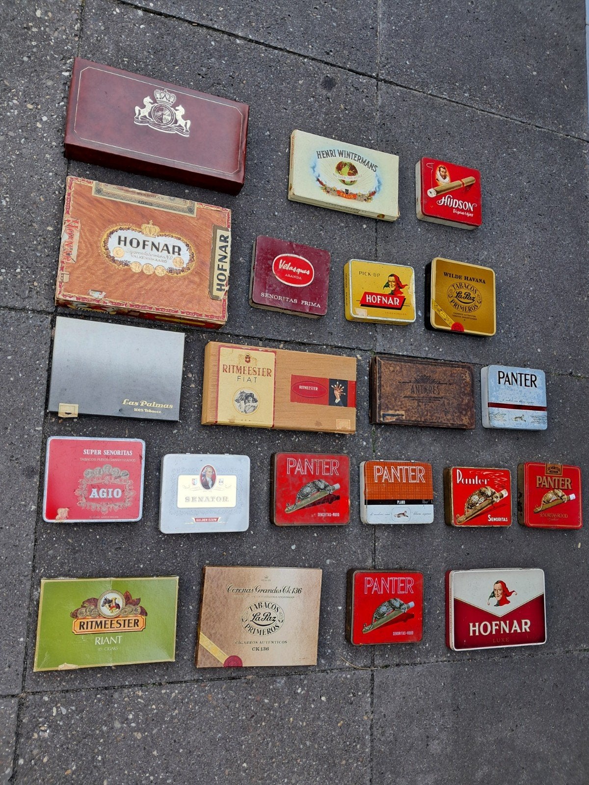 21 Vintage Sigarenkistjes en Blikjes, Ophalen of Verzenden