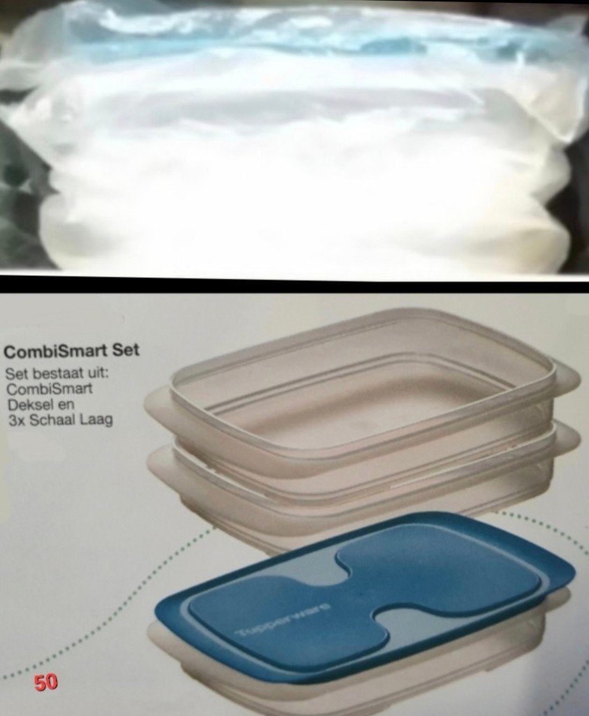 Tupperware CombiSmart Setten (zie omschrijving), Huis en Inrichting, Met deksel, Schaal, Blauw, Nieuw