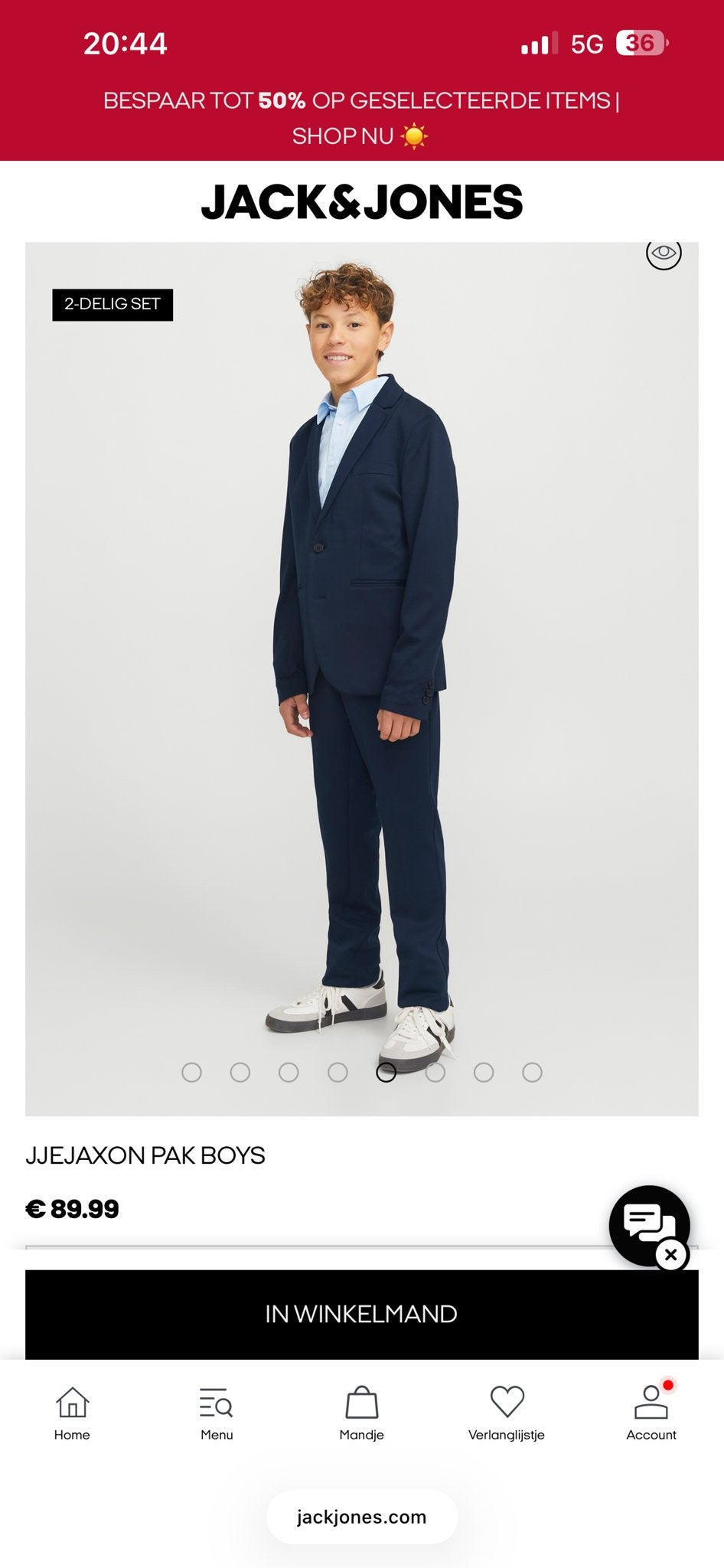 Kinder kostuum maat 134 - Jack & Jones. 1x gedragen, Ophalen, Zo goed als nieuw, Jongen