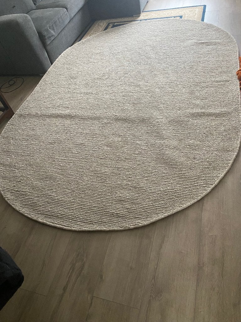 Vloerkleed, Verzenden, 200 cm of meer, Grijs, Ovaal