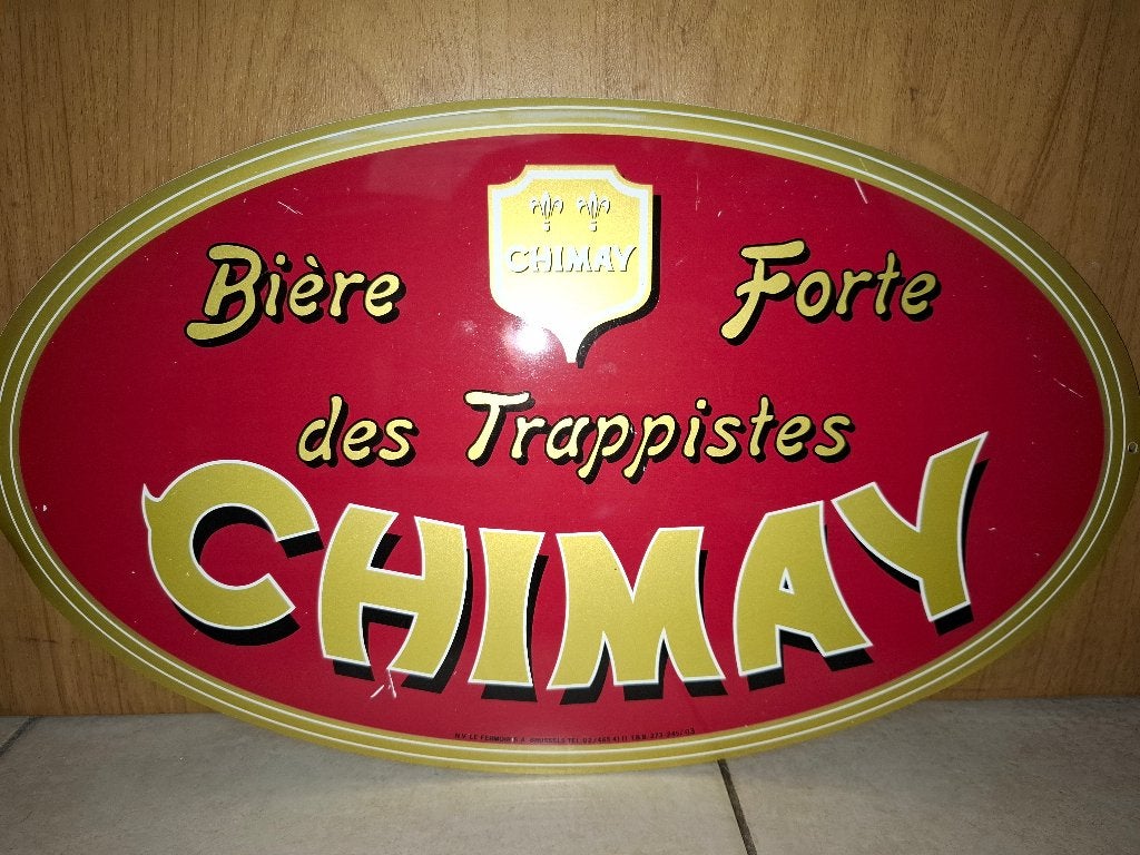reclamebord Chimay bier, Verzamelen, Ophalen of Verzenden, Nieuw, Reclamebord, Plaat of Schild, Overige merken