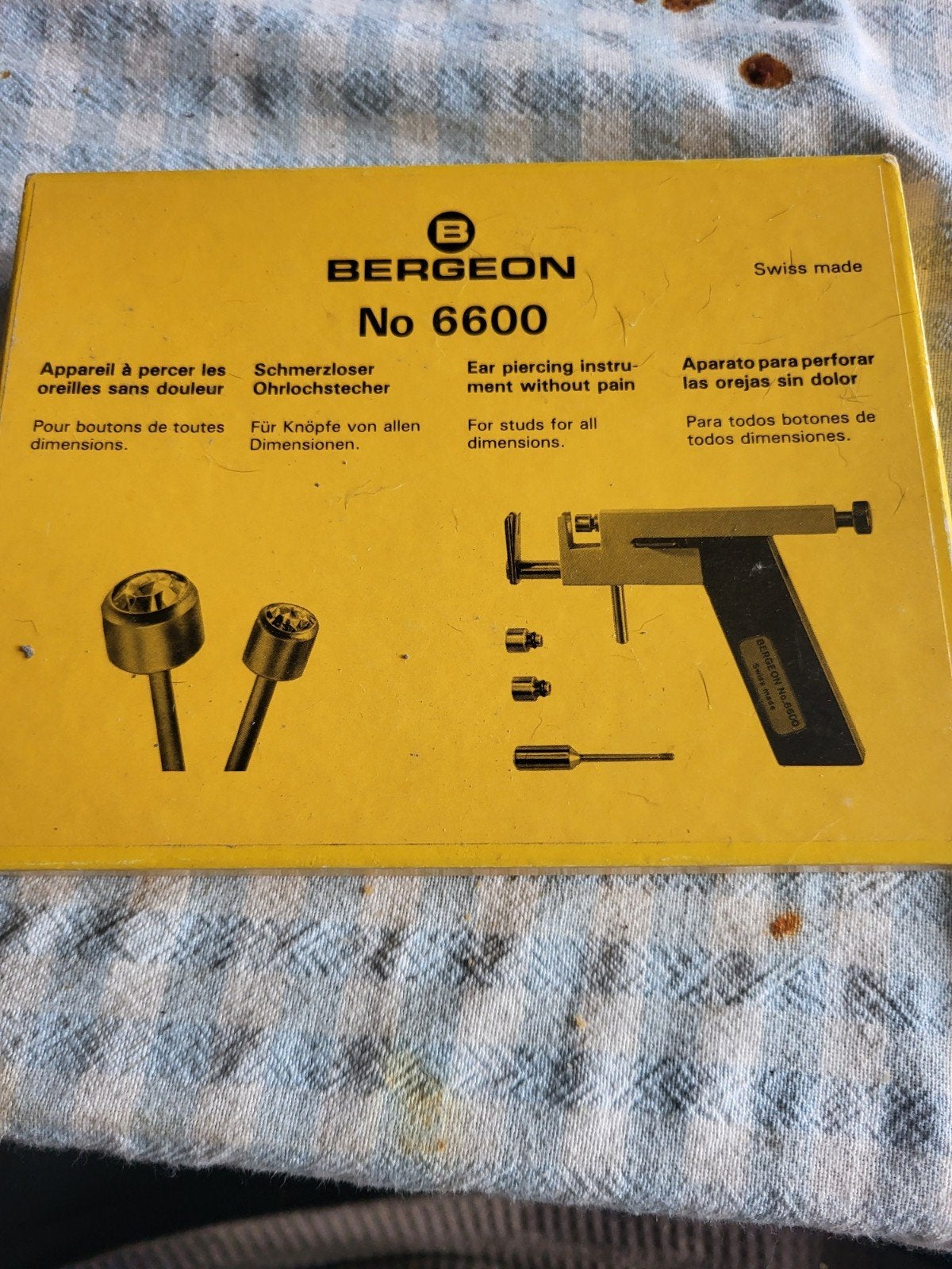 Bergeon No 6600 Oorpiercing Instrument - Swiss Made, Ophalen, Zo goed als nieuw, Staal, Oor- of Traguspiercing