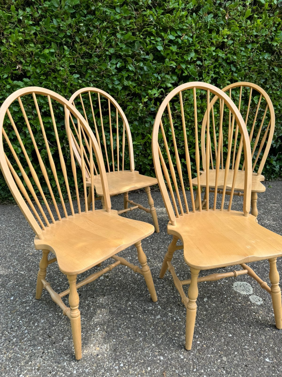 4 eetkamerstoelen vintage spijltjes windsor SETPRIJS, Ophalen, Zo goed als nieuw, Vier