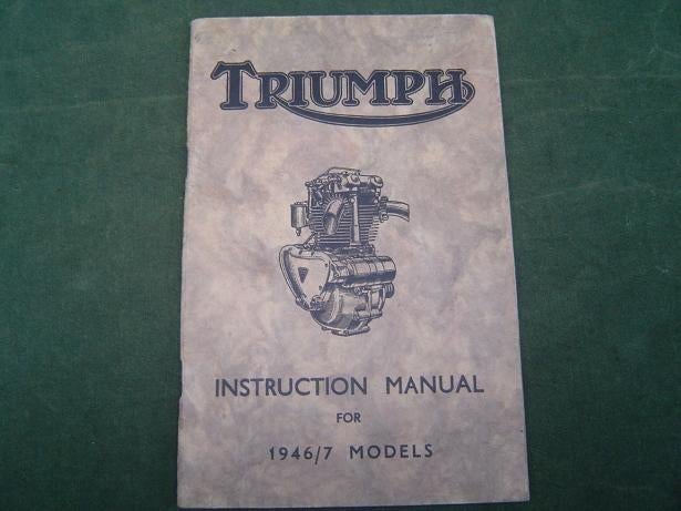 Triumph 1946 47 motorcycle instruction manual 5T T100 3T T85, Motoren, Ophalen of Verzenden, Triumph