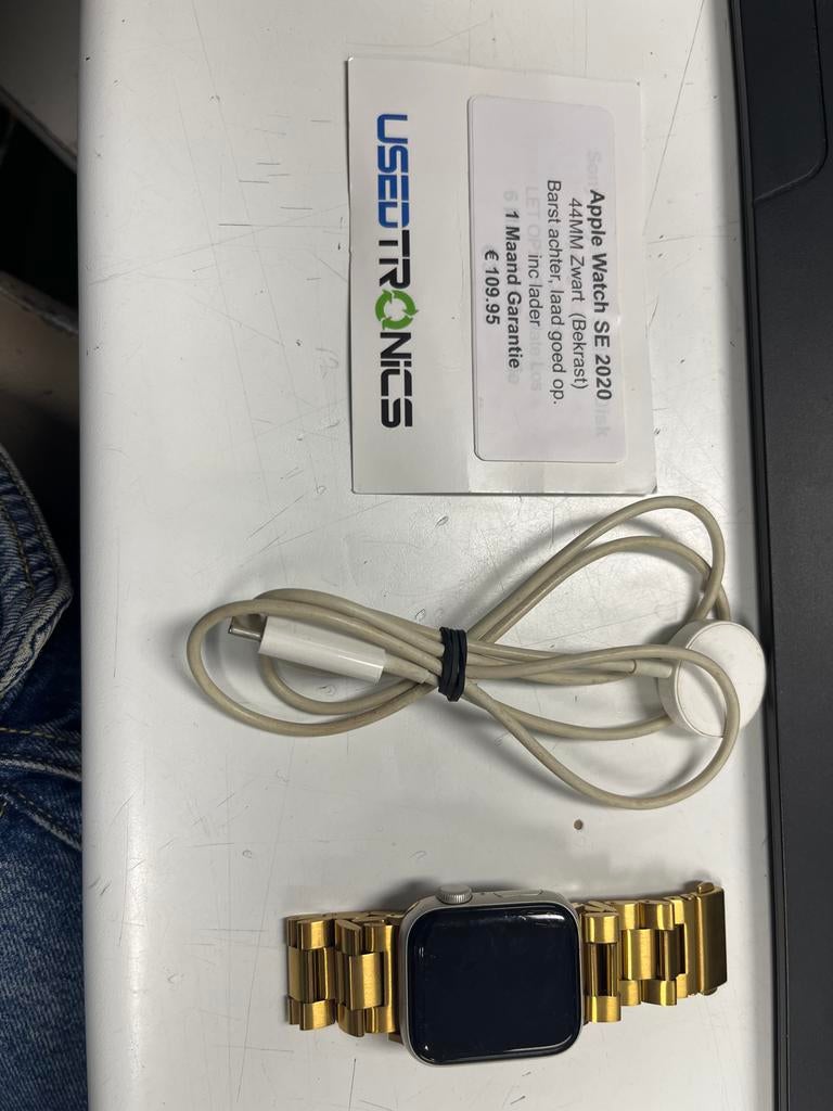 Apple Watch SE 2020 44MM grijs ( Bekrast), Gebruikt, Hartslag, Zwart, IOS