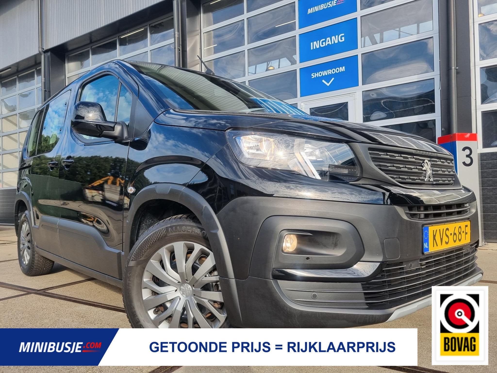 Peugeot e-Rifter EV Active Pack 50 kWh NAVI / ACHTERDEUREN /, Auto's, Gebruikt, Zwart, Te koop, 282 km