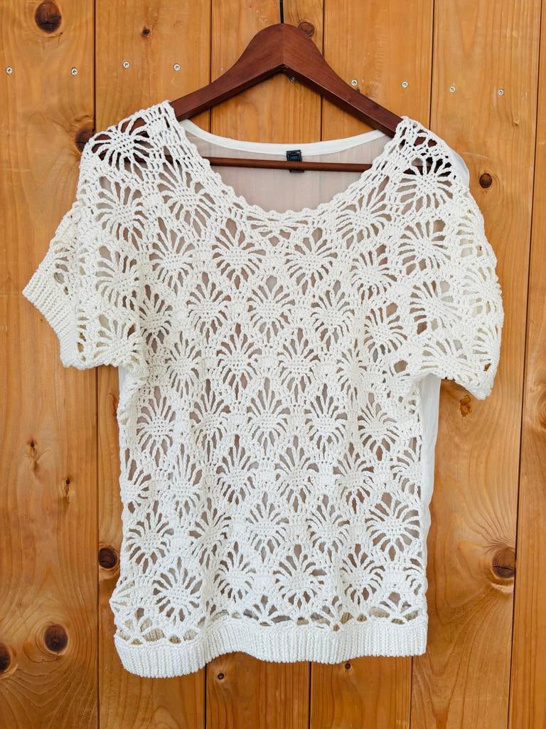 Winck Jeans gehaakt shirt, Wit, Ophalen of Verzenden, Zo goed als nieuw, Korte mouw