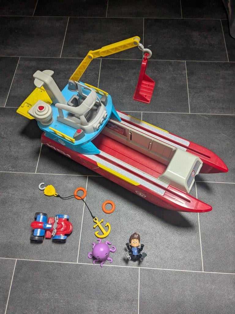 Paw Patrol Sea Patroller met Ryder en accessoires, Ophalen, Gebruikt, Jongen of Meisje