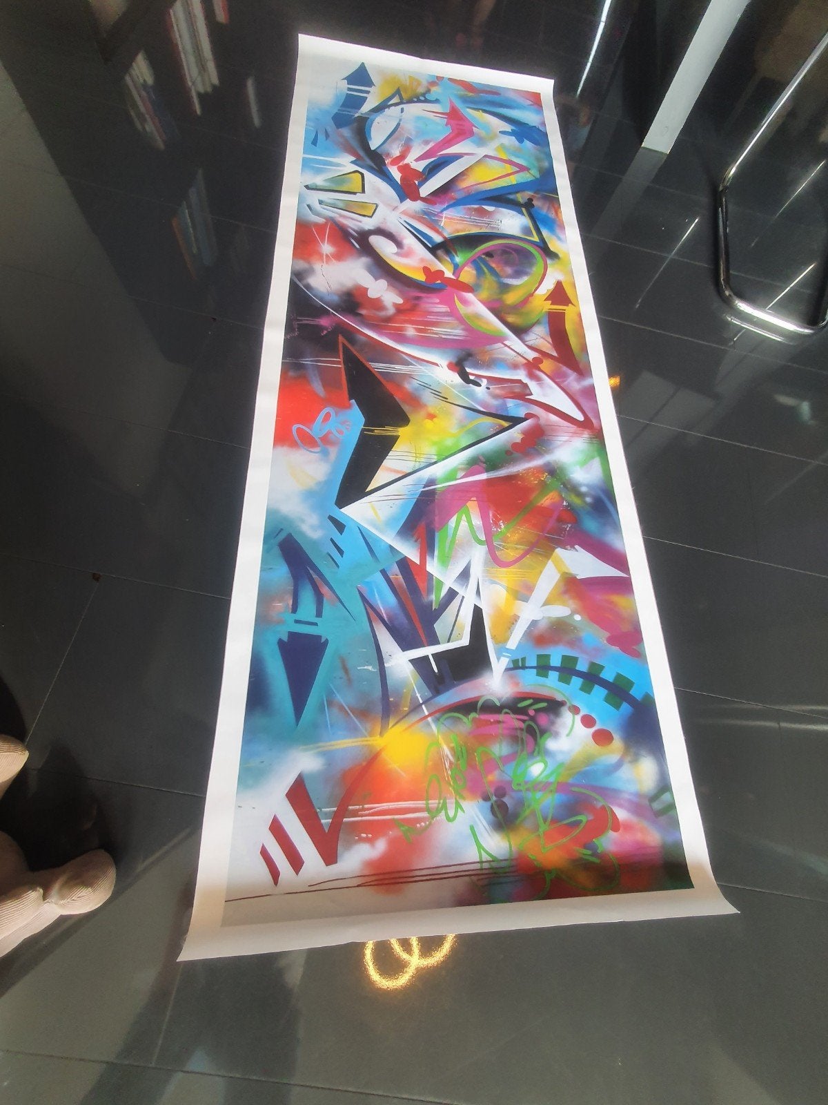 Abstract Graffiti Kunstwerk op Canvas, Ophalen of Verzenden