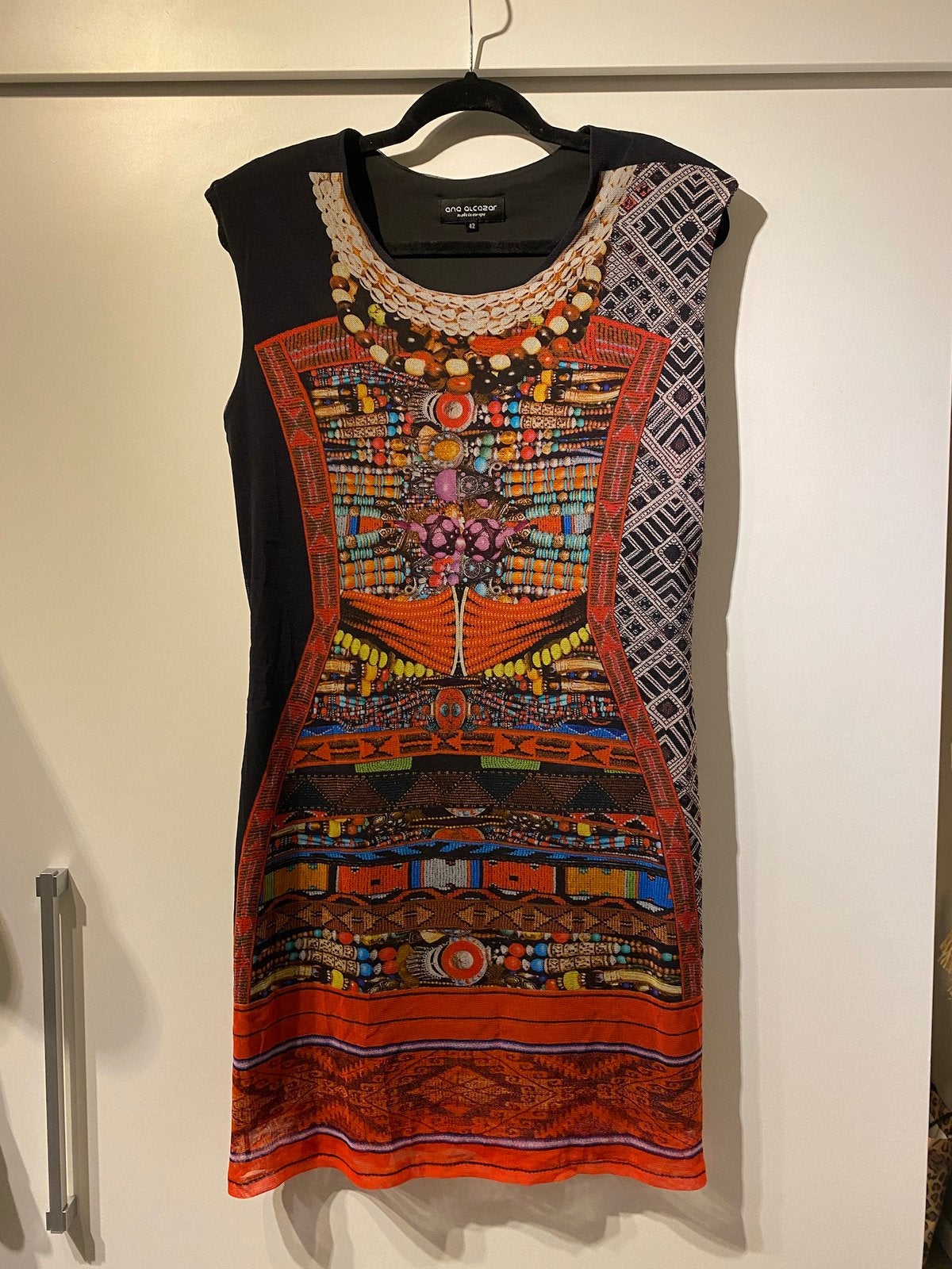 ana alcazar dames african print vintage bodycon jurk mt 42, Kleding | Dames, Jurken, Zwart, Maat 42/44 (L), Ophalen of Verzenden