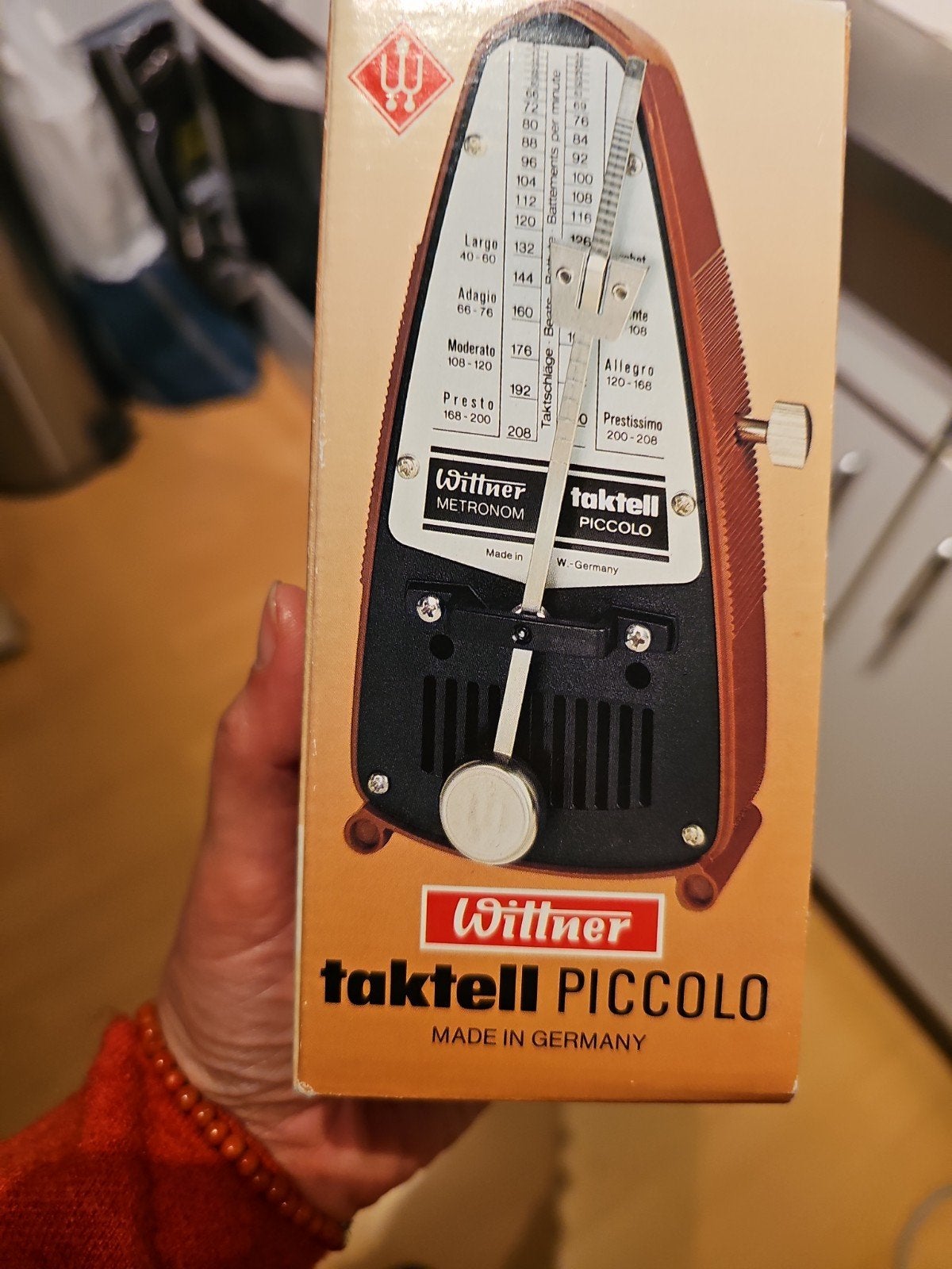 Vintage Wittner 834 Taktell Piccolo metronoom robijnrood, Ophalen of Verzenden, Zo goed als nieuw