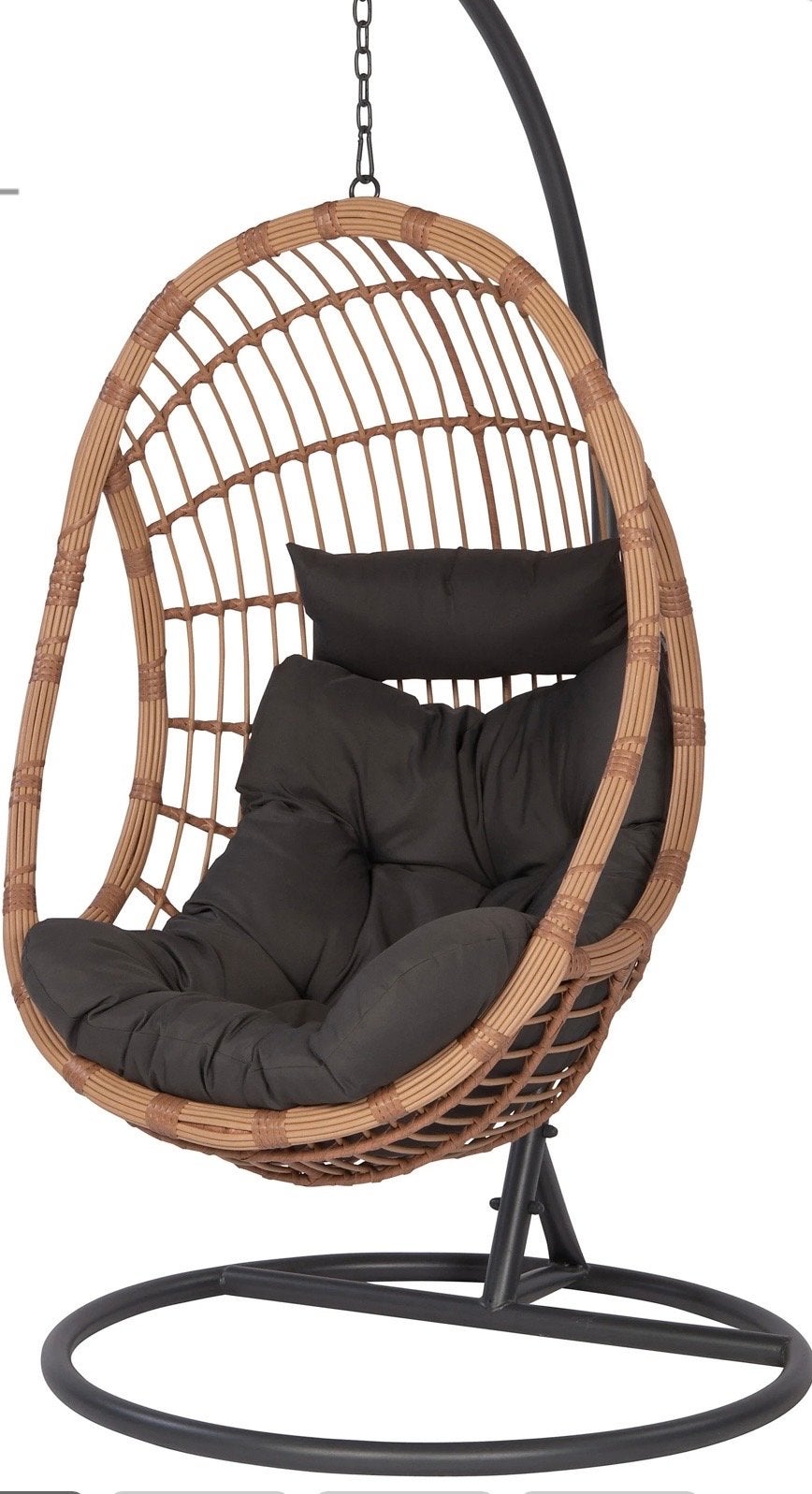 Nieuwe Schommelstoel - Rotan Look met Zwart Kussen, Ophalen, Zwart, Nieuw, Metaal