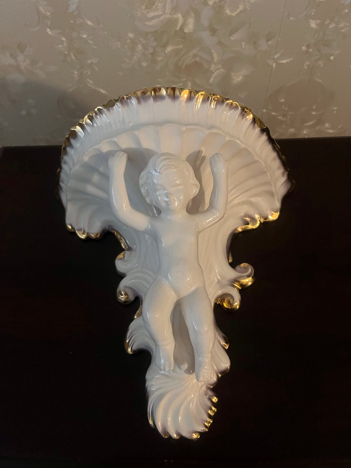 Witte console met gouden accenten, cherubijn, Antiek en Kunst, Ophalen of Verzenden