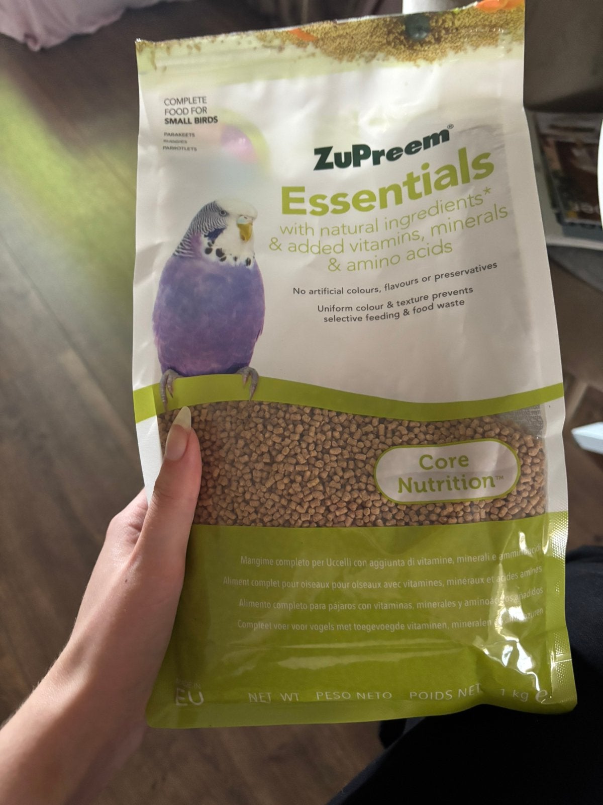 1KG Zupreem essentials pellets voor kleine parkieten, Dieren en Toebehoren, Ophalen of Verzenden, Zo goed als nieuw
