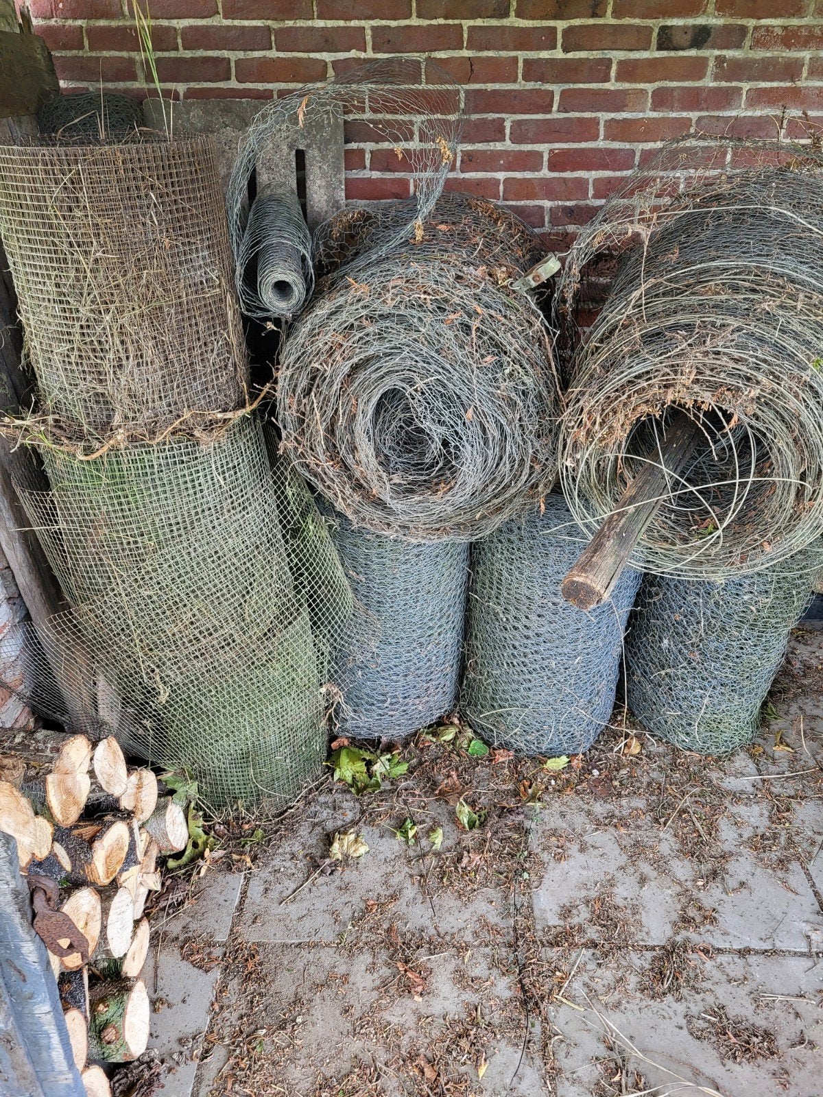 kippengaas 75 cm en volièregaas 50 cm, Ophalen, Gebruikt, 20 meter of meer, Gaas