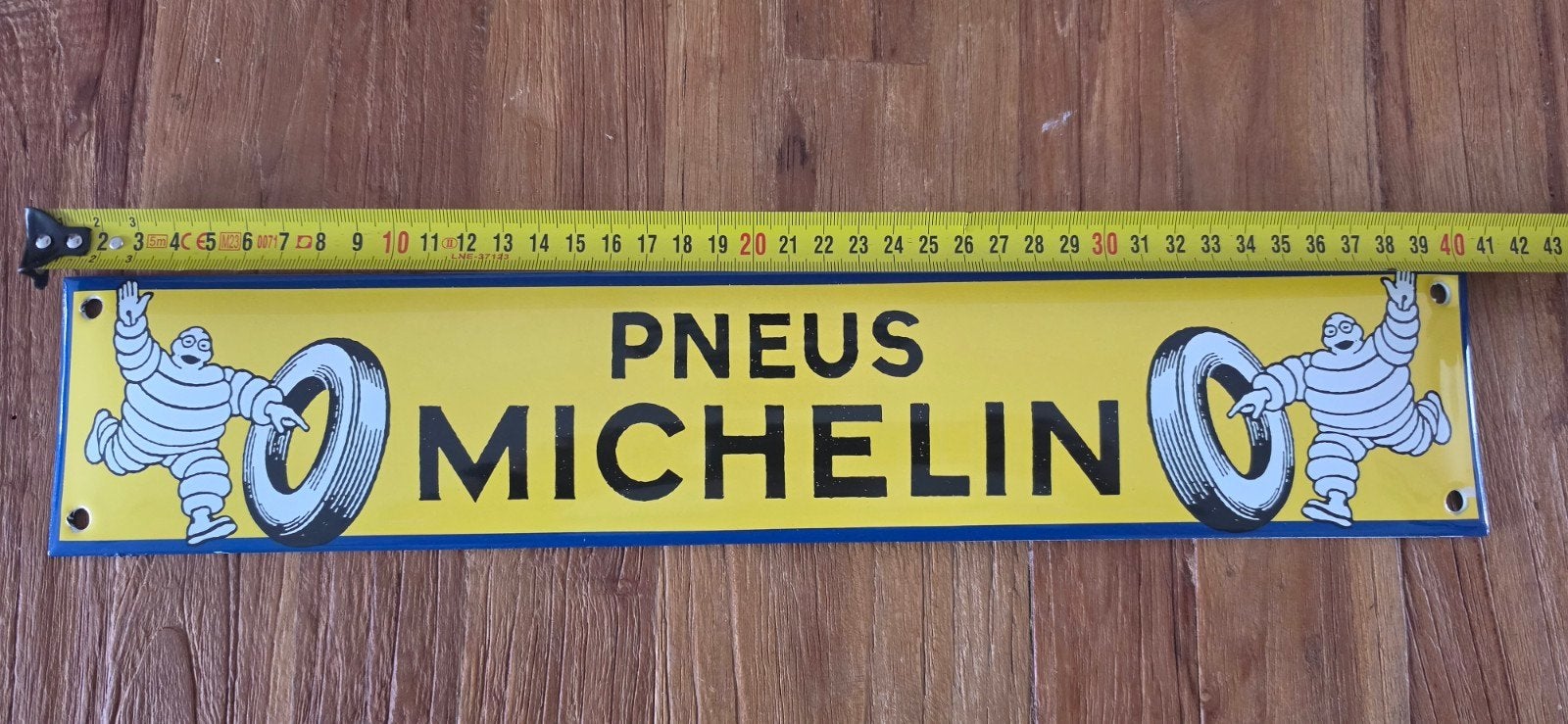 Vintage Michelin Emaille Reclamebord - Bibendum, Ophalen of Verzenden