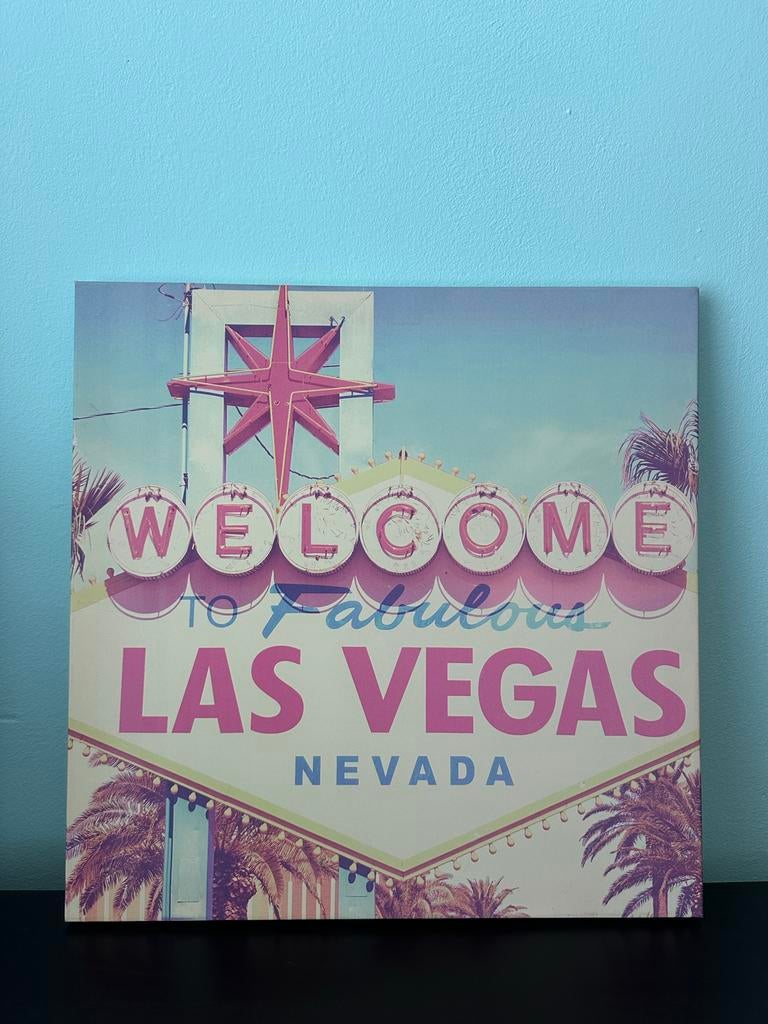 CANVAS - Las Vegas | Nevada | Retro | Elvis | American | Art, Ophalen of Verzenden, Zo goed als nieuw, Schilderij, Minder dan 50 cm