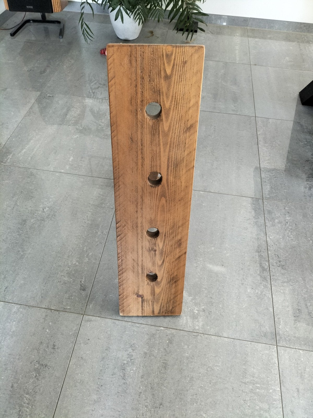 Houten wijnrek voor 4 flessen, Huis en Inrichting, Woonaccessoires | Wijnrekken, Ophalen, Gebruikt, Hout, Minder dan 5 flessen
