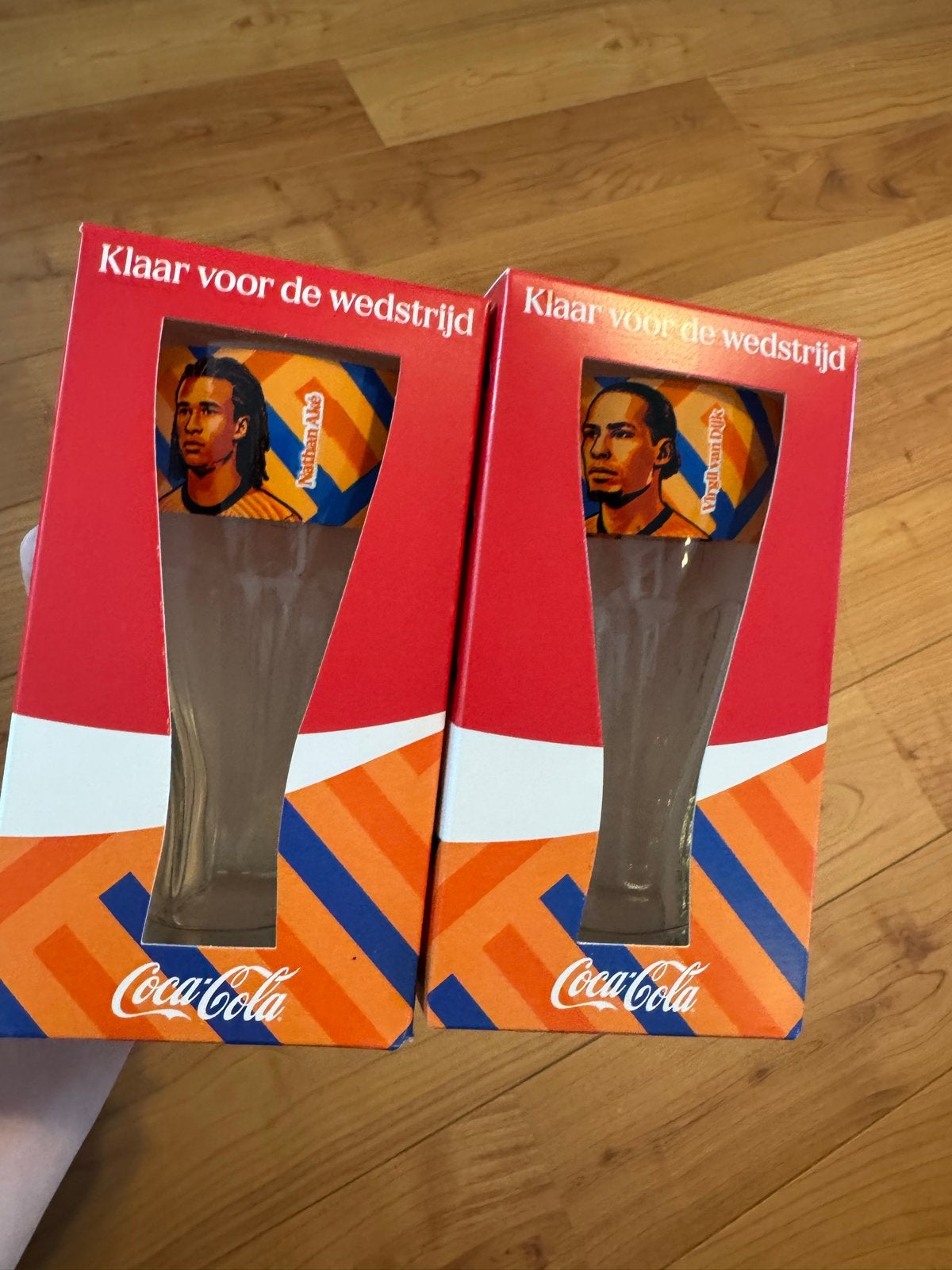 Coca-Cola Oranje Glazen - Nathan Aké & Virgil van Dijk, Ophalen of Verzenden, Nieuw