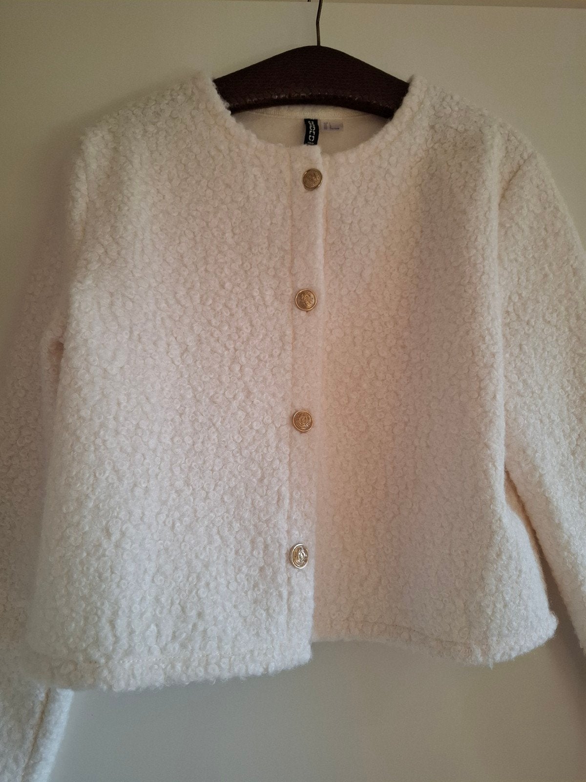 Nieuw! Wit jasje met gouden knopen, Divided, 40L, Maat 38/40 (M), Wit, H&M Divided, Nieuw
