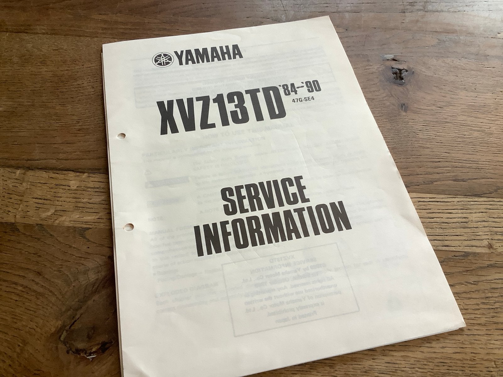 Yamaha XVZ13TD Service Informatie Handleiding '84-'90.  (18), Verzenden, Yamaha