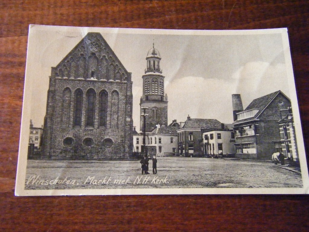 C41 - Winschoten - Kerk - Toren - 1952 - Oud, Ophalen of Verzenden, 1940 tot 1960, Groningen