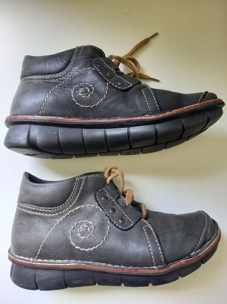 WOLKY mooie zwart grijze leren schoenen van WOLKY, maat 38, Wolky, Schoenen met lage hakken, Verzenden, Zwart