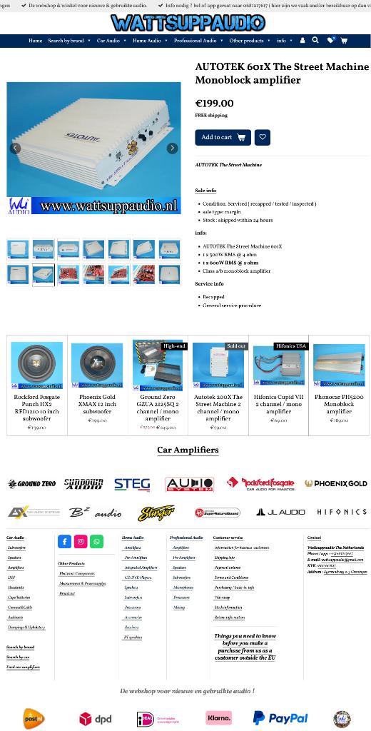 AUTOTEK 601X The Street Machine Monoblok versterker, Auto diversen, Autospeakers, Gebruikt, ., Ophalen of Verzenden, .