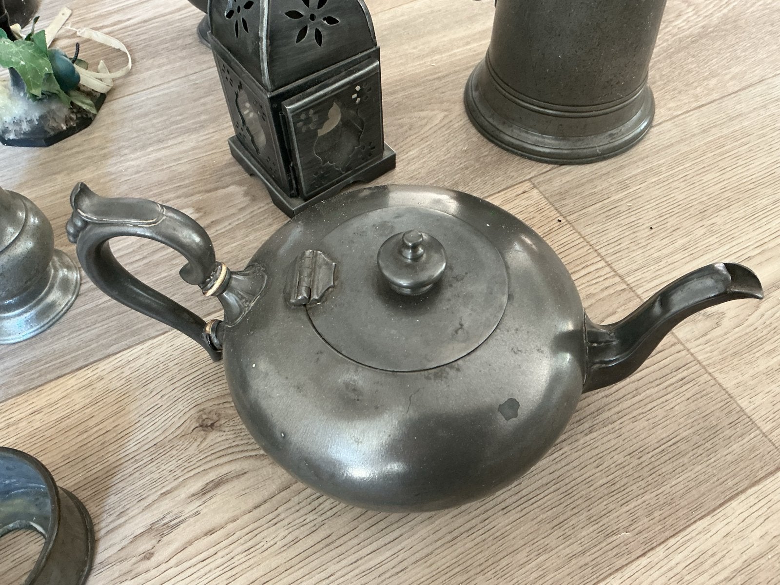 collectie antiek tinnen servies en decoratie, Antiek en Kunst, Ophalen