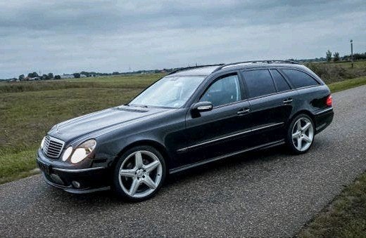 Mercedes S211 E350 4 Matic - E55 Amg uitgevoerd, Auto's, Automaat, Zwart, Zwart, Leder