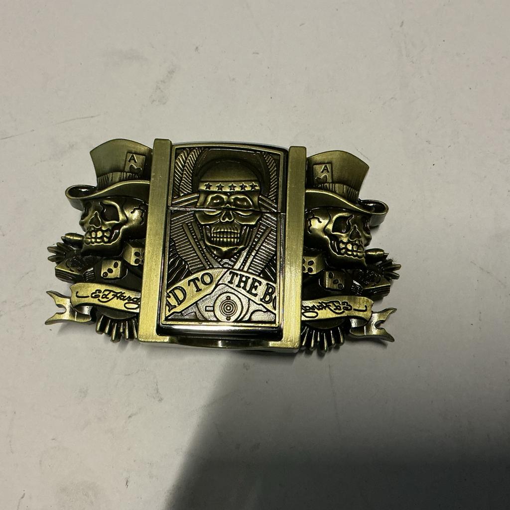 Unieke Riemaansteker met Doodskop Design, Ophalen of Verzenden, Zo goed als nieuw, Aansteker