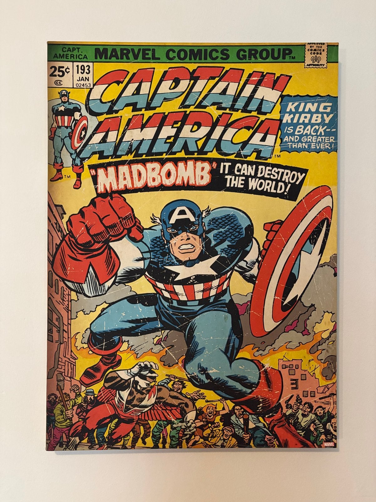 Schilderij Captain America Marvel Comics Group, Antiek en Kunst, Kunst | Schilderijen | Klassiek, Ophalen, Overige stijlen, Doek