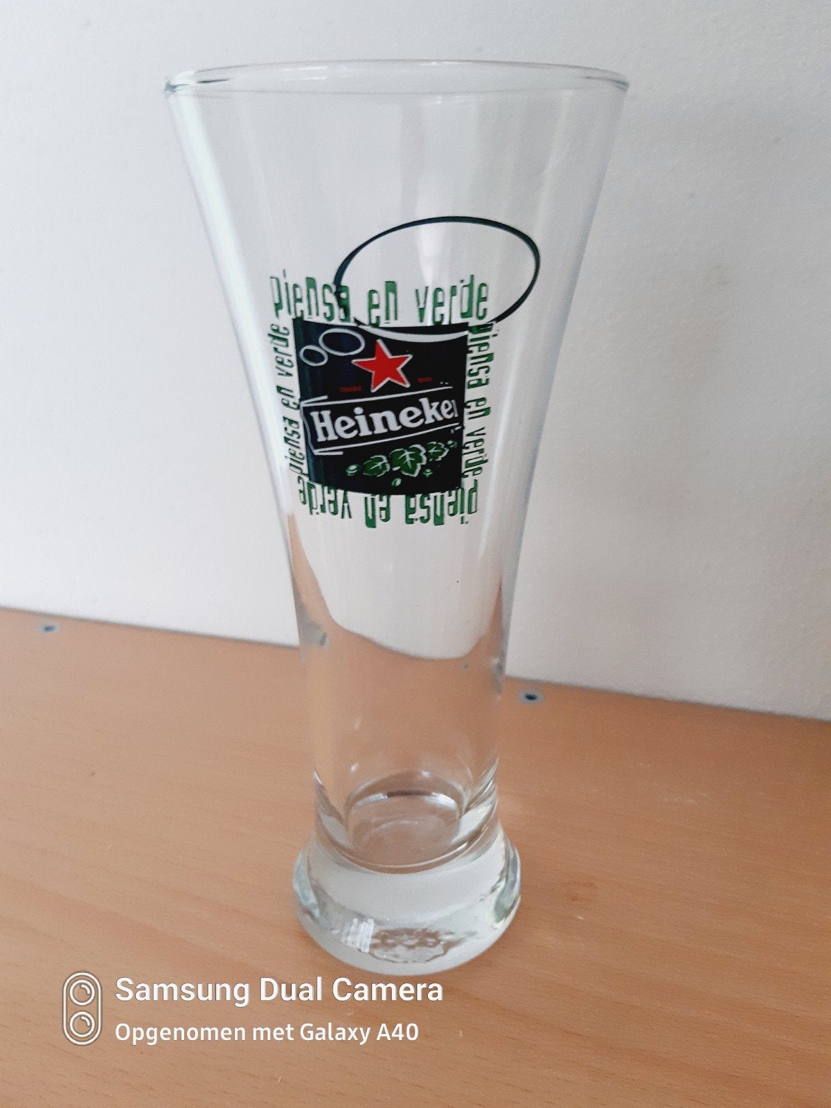 Mooie Heineken glas Spanje, Verzamelen, Biermerken, Ophalen of Verzenden, Zo goed als nieuw, Glas of Glazen, Heineken