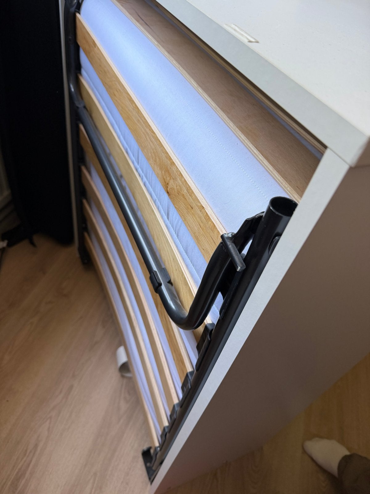 Inklapbaar bed 190x90 - Ideaal voor logees, Ophalen, 90 cm, Eenpersoons, Wit