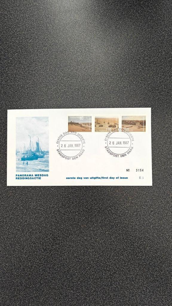 FDC - Panorama Mesdag Reddingsactie 1987 Stadspost Den Haag, Antiek en Kunst, Ophalen of Verzenden